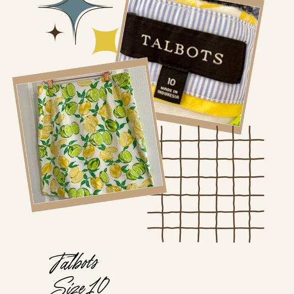 Talbots Lemon Lime Skirt Size 10 - Picture 1 of 2